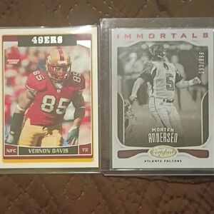 Topps 49ers Vernon Davis Card with Immortals Morten Andersen